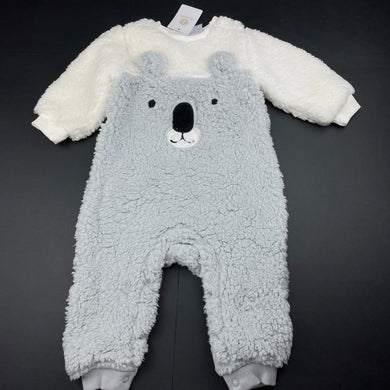 unisex Dymples, thick fleece romper, koala, NEW, size 0,  