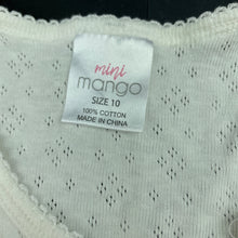 Load image into Gallery viewer, Girls Mango, cream pointelle cotton singlet top, EUC, size 10,  
