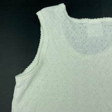 Load image into Gallery viewer, Girls Mango, cream pointelle cotton singlet top, EUC, size 10,  