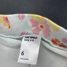 Load image into Gallery viewer, Girls Anko, floral cotton skirt, built-in shorts, elasticated, GUC, size 6,  