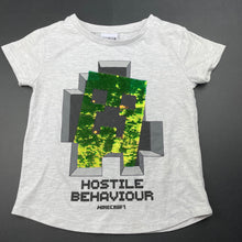 Load image into Gallery viewer, unisex Mojang, MINECRAFT flip sequin t-shirt / top, GUC, size 8,  