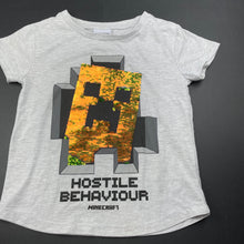 Load image into Gallery viewer, unisex Mojang, MINECRAFT flip sequin t-shirt / top, GUC, size 8,  