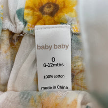 Load image into Gallery viewer, Girls Baby Baby, lightweight cotton suspender skirt, elasticated, sunflowers, EUC, size 0,  