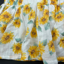 Load image into Gallery viewer, Girls Baby Baby, lightweight cotton suspender skirt, elasticated, sunflowers, EUC, size 0,  