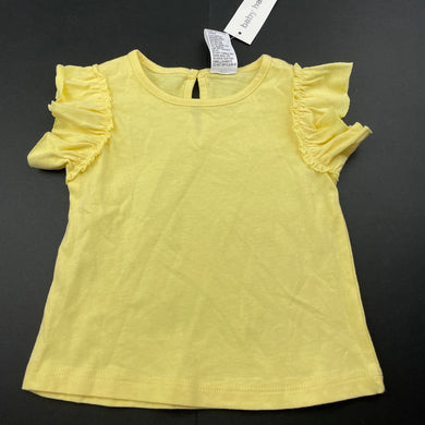 Girls Baby Baby, yellow cottonn t-shirt / top, NEW, size 0,  