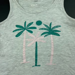 Girls Anko, grey marle singlet / tank top, GUC, size 4,  
