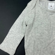 Load image into Gallery viewer, unisex Target, grey pointelle bodysuit / romper, EUC, size 00,  