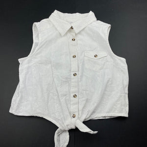 Girls Anko, cotton tie front shirt / top, EUC, size 9,  