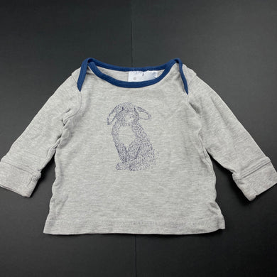 Boys Target, long sleeve pyjama top, rabbit, GUC, size 0,  