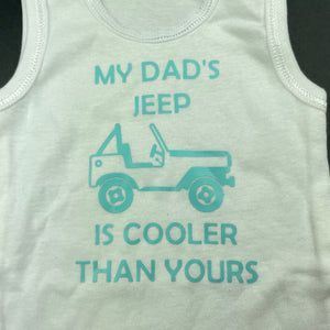 unisex Anko, white cotton singlet top, jeep, EUC, size 0,  