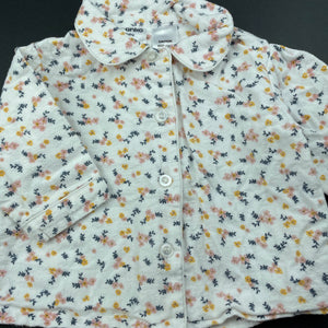 Girls Anko, floral flannelette pyjama top, GUC, size 0,  
