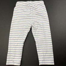 Load image into Gallery viewer, unisex Bilbi, blue stripe stretchy leggings / bottoms, FUC, size 0,  