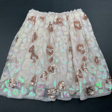 Load image into Gallery viewer, Girls Sista, lined tulle &amp; sequin party skirt, elasticated, L: 37cm, EUC, size 7,  