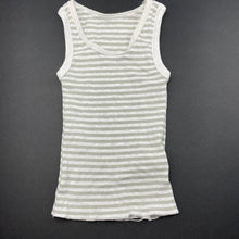 Load image into Gallery viewer, unisex Anko, grey stripe cotton singlet top, GUC, size 000,  