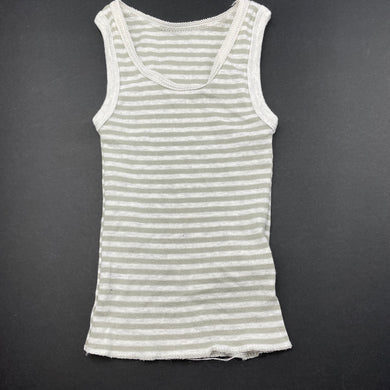unisex Anko, grey stripe cotton singlet top, GUC, size 000,  