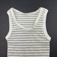 Load image into Gallery viewer, unisex Anko, grey stripe cotton singlet top, GUC, size 000,  