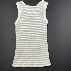 unisex Anko, grey stripe cotton singlet top, GUC, size 000,  