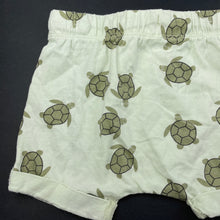 Load image into Gallery viewer, unisex Baby Berry, green cotton shorts, elasticated, turtles, EUC, size 0,  