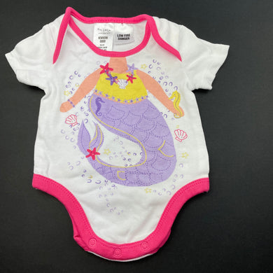Girls Tiny Little Wonders, cotton bodysuit / romper, mermaid, EUC, size 0000,  
