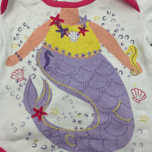 Girls Tiny Little Wonders, cotton bodysuit / romper, mermaid, EUC, size 0000,  
