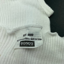 Load image into Gallery viewer, unisex Bonds, white ribbed cotton singlet top, FUC, size 0000,  