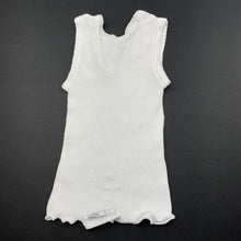 Load image into Gallery viewer, unisex Bonds, white ribbed cotton singlet top, FUC, size 0000,  