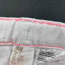 Load image into Gallery viewer, Girls H&amp;M, white stretch denim shorts, adjustable, EUC, size 0,  