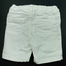 Load image into Gallery viewer, Girls H&amp;M, white stretch denim shorts, adjustable, EUC, size 0,  
