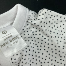 Load image into Gallery viewer, unisex Target, white &amp; black cotton romper, FUC, size 0000,  