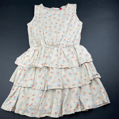 Girls Lily & Dan, tiered floral cotton dress, EUC, size 9-10, L: 64cm