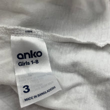 Load image into Gallery viewer, Girls Anko, white cotton long sleeve t-shirt / top, FUC, size 3,  