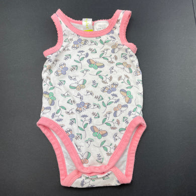 Girls Dymples, floral cotton singletsuit / romper, GUC, size 000,  