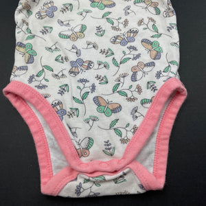 Girls Dymples, floral cotton singletsuit / romper, GUC, size 000,  