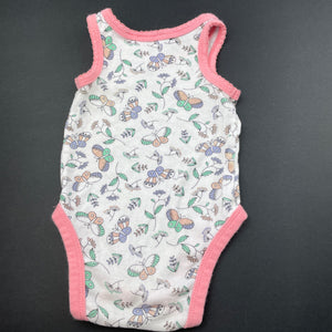 Girls Dymples, floral cotton singletsuit / romper, GUC, size 000,  