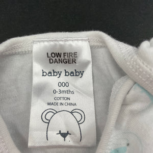 unisex Baby Baby, cotton bodysuit / romper, GUC, size 000,  