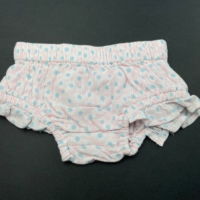 Girls Anko, lightweight cotton bloomers / nappy cover, EUC, size 000,  