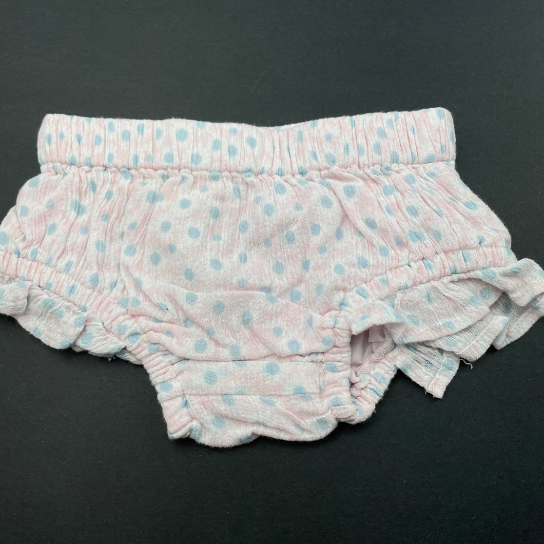 Girls Anko, lightweight cotton bloomers / nappy cover, EUC, size 000,  