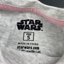 Load image into Gallery viewer, Girls Star Wars, grey marle t-shirt / top, GUC, size 5,  