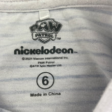 Load image into Gallery viewer, Boys Nickelodeon, Paw Patrol striped t-shirt / top, FUC, size 6,  