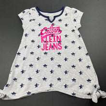Load image into Gallery viewer, Girls Calvin Klein, grey &amp; navy tunic top, L: 40cm, GUC, size 3,  
