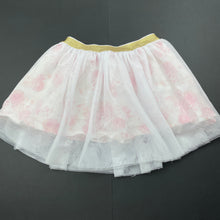 Load image into Gallery viewer, Girls Mini Moi, floral cotton lined tulle skirt, elasticated, L: 27cm, GUC, size 2,  