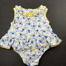 Load image into Gallery viewer, Girls Catriona Rowntree, floral cotton romper, EUC, size 0000,  