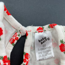 Load image into Gallery viewer, Girls Baby Berry, stretchy floral romper dress, EUC, size 00,  
