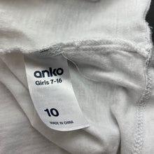Load image into Gallery viewer, Girls Anko, white cotton t-shirt / top, FUC, size 10,  