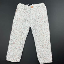 Load image into Gallery viewer, Girls Baby Girl, floral stretch cotton pants, adjustable, Inside leg: 24.5cm, FUC, size 1,  