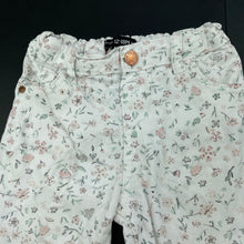 Load image into Gallery viewer, Girls Baby Girl, floral stretch cotton pants, adjustable, Inside leg: 24.5cm, FUC, size 1,  
