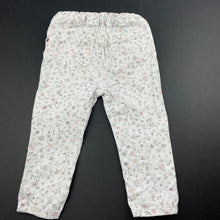 Load image into Gallery viewer, Girls Baby Girl, floral stretch cotton pants, adjustable, Inside leg: 24.5cm, FUC, size 1,  