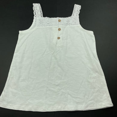 Girls Anko, white cotton summer top, EUC, size 8,  