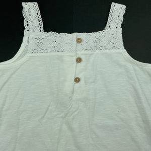 Girls Anko, white cotton summer top, EUC, size 8,  