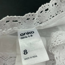 Load image into Gallery viewer, Girls Anko, white cotton summer top, EUC, size 8,  
